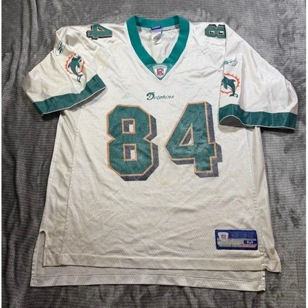 Vintage Reebok Miami Dolphins Chris Chambers 84 Jersey Mens Medium White NFL